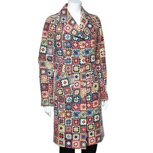 Vintage Moschino Jeans Printed Quilt Patchwork Wool Coat